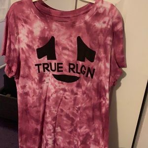 True religion pink tie dye t shirt